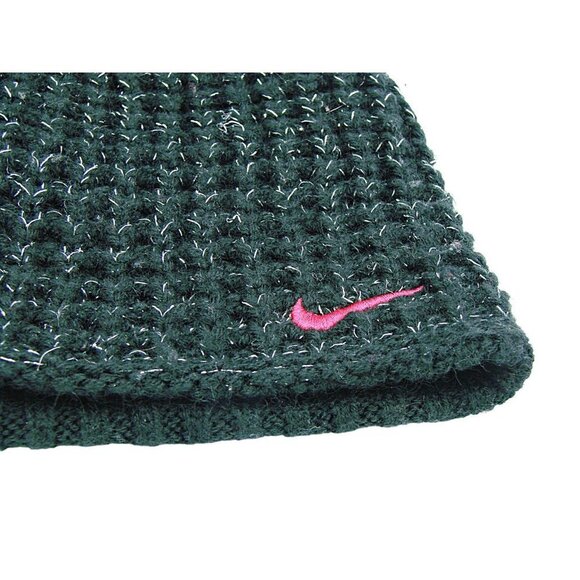 Nike Womens Black Knitted Sparkle Pom Pom Winter Soft Beanie Hat Size 7-16 - Picture 3 of 12